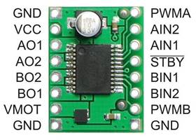 TB6612FNG Dual Motor Driver Carrier Pins